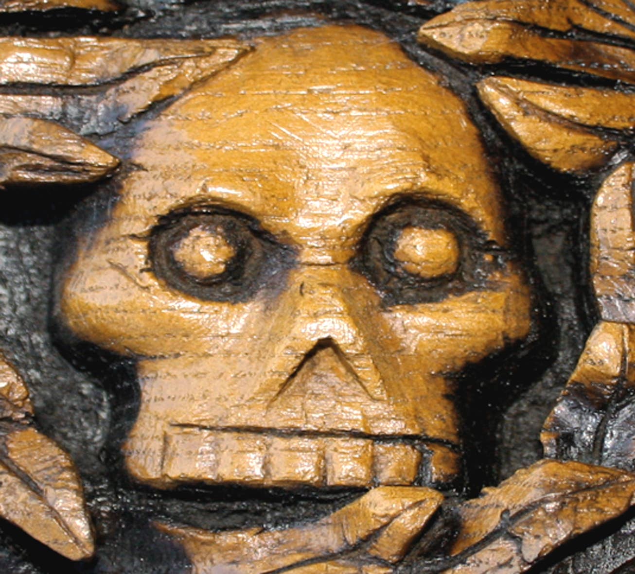Medieval Green Man Skull Carving