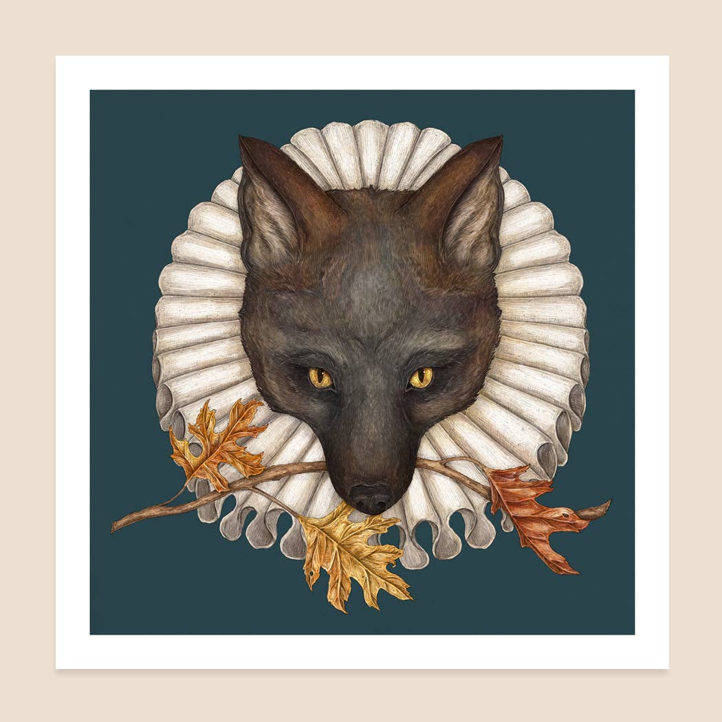 Autumnal Fox Art Print by Jessica Roux