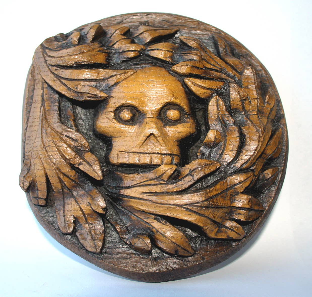 Medieval Green Man Skull Carving