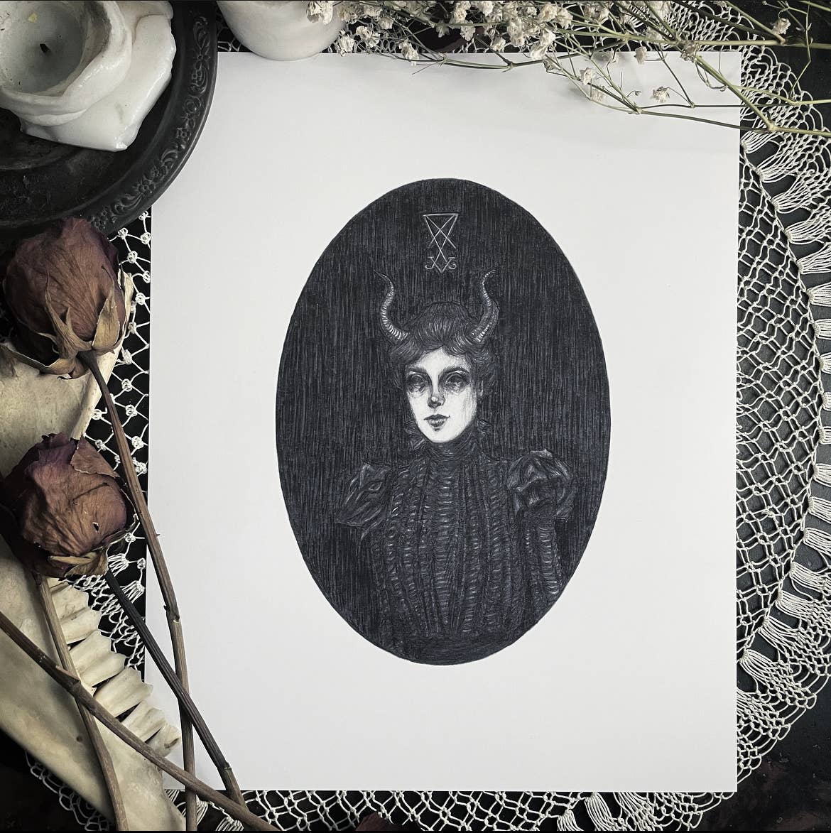 Lady Lucifer Art Print by Caitlin McCarthy