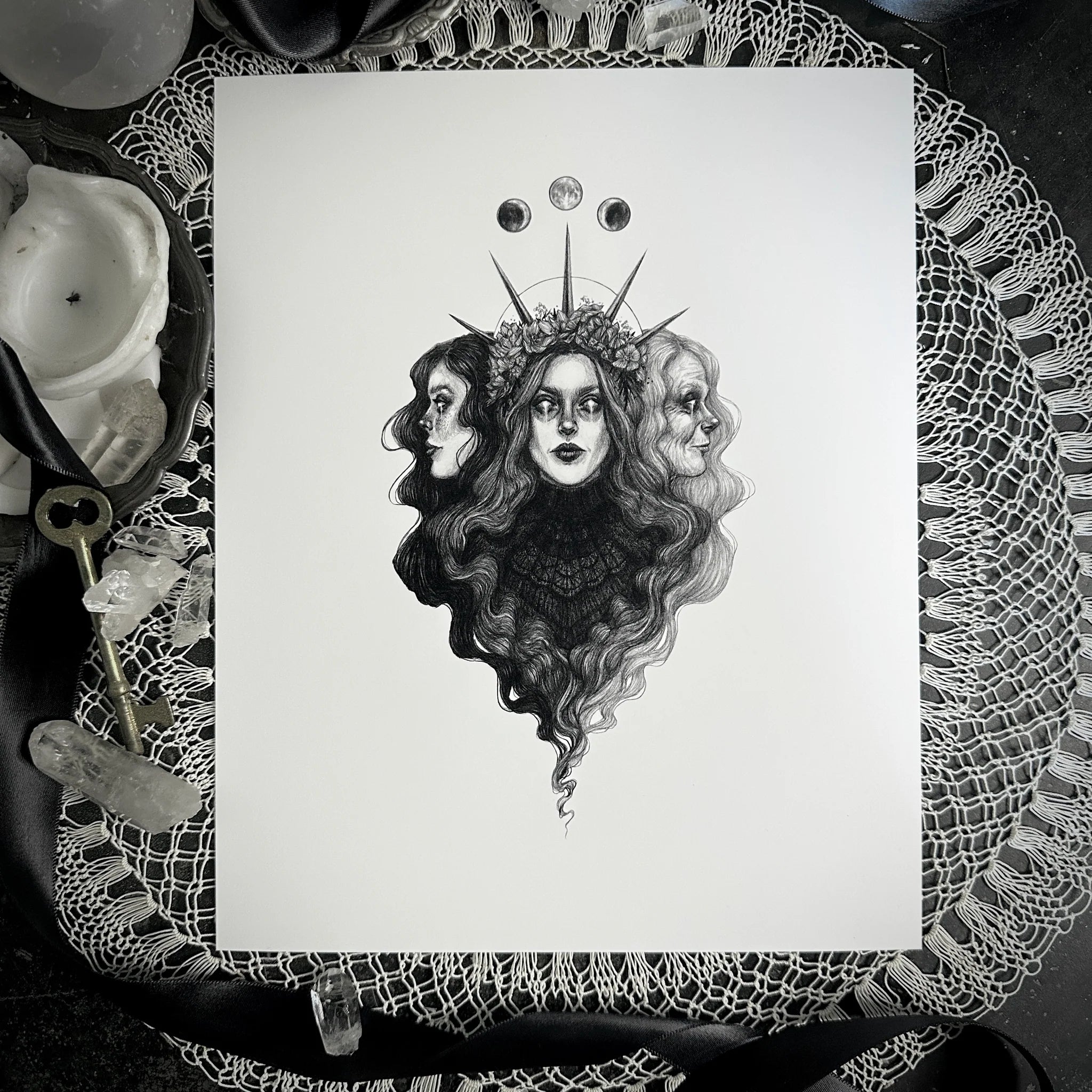Triple Goddess Art Print by Caitlin McCarthy