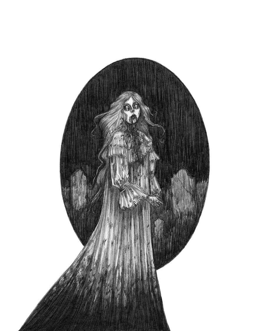 Cemetery Ghoul Art Print by Caitlin McCarthy