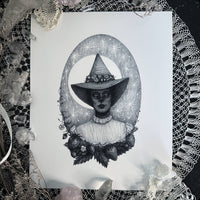 Strawberry Moon Witch Art Print by Caitlin McCarthy