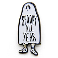 Spooky All Year Ghost Enamel Pin for Halloween