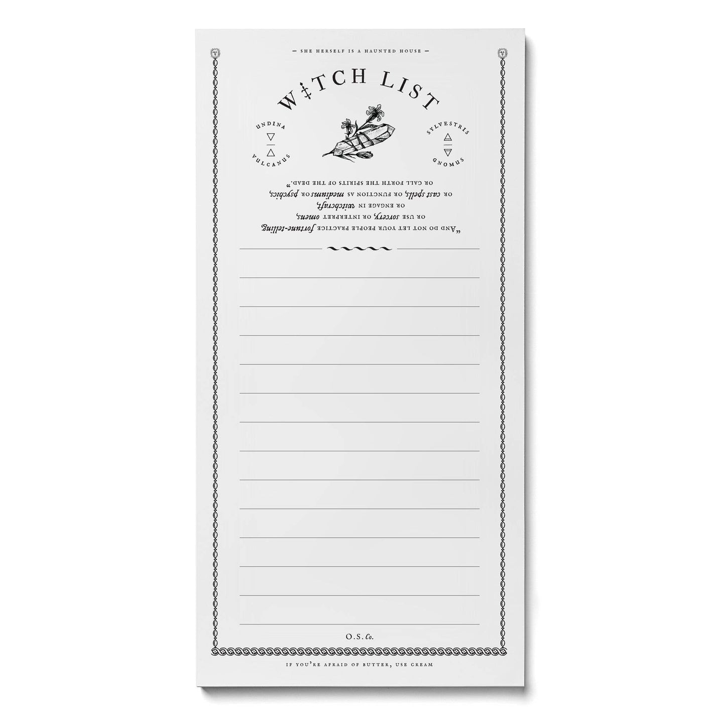 Witch List Notepad by Open Sea Co.