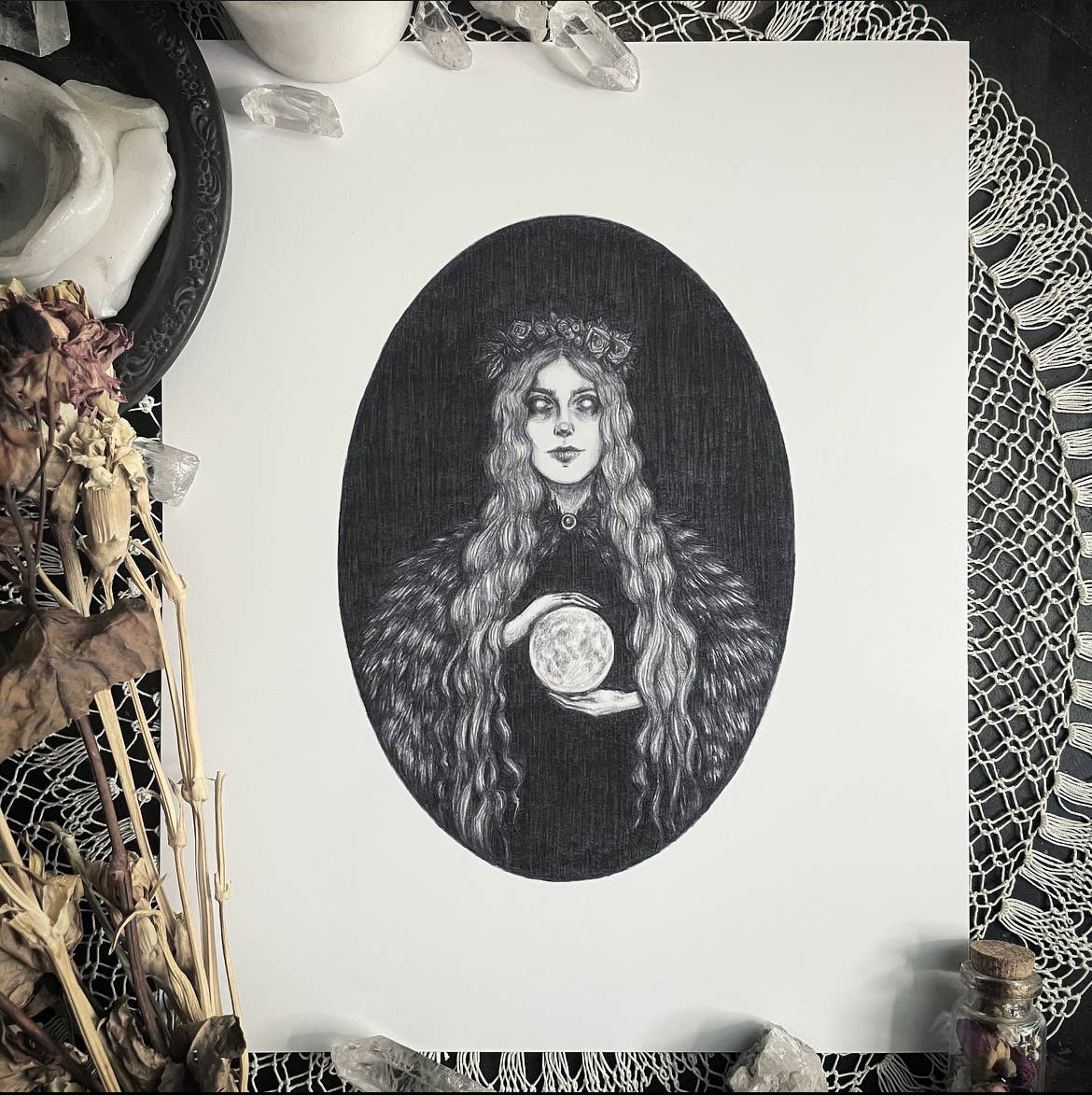 Moon Maiden Art Print by Caitlin McCarthy