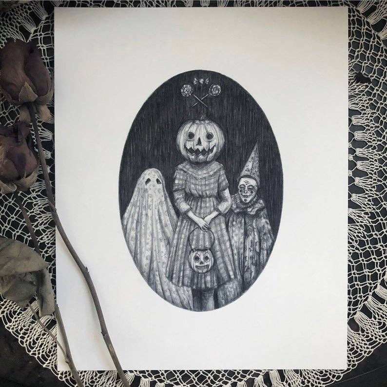 Trick or Treat Art Print by Caitlin McCarthy