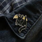 Black Cat Pentacle Butt Witchy Enamel Pin