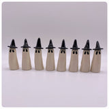The Spookarium, Ceramic Ghosts, mini Witch Hats 6-7cm