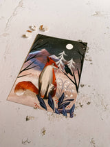 Fox & Crow Art Print by Lantern Print Co.