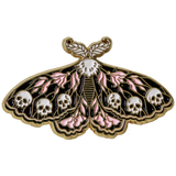 Moth and Skulls Enamel Pin