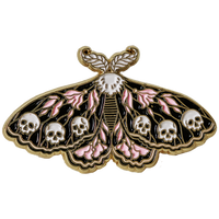 Moth and Skulls Enamel Pin