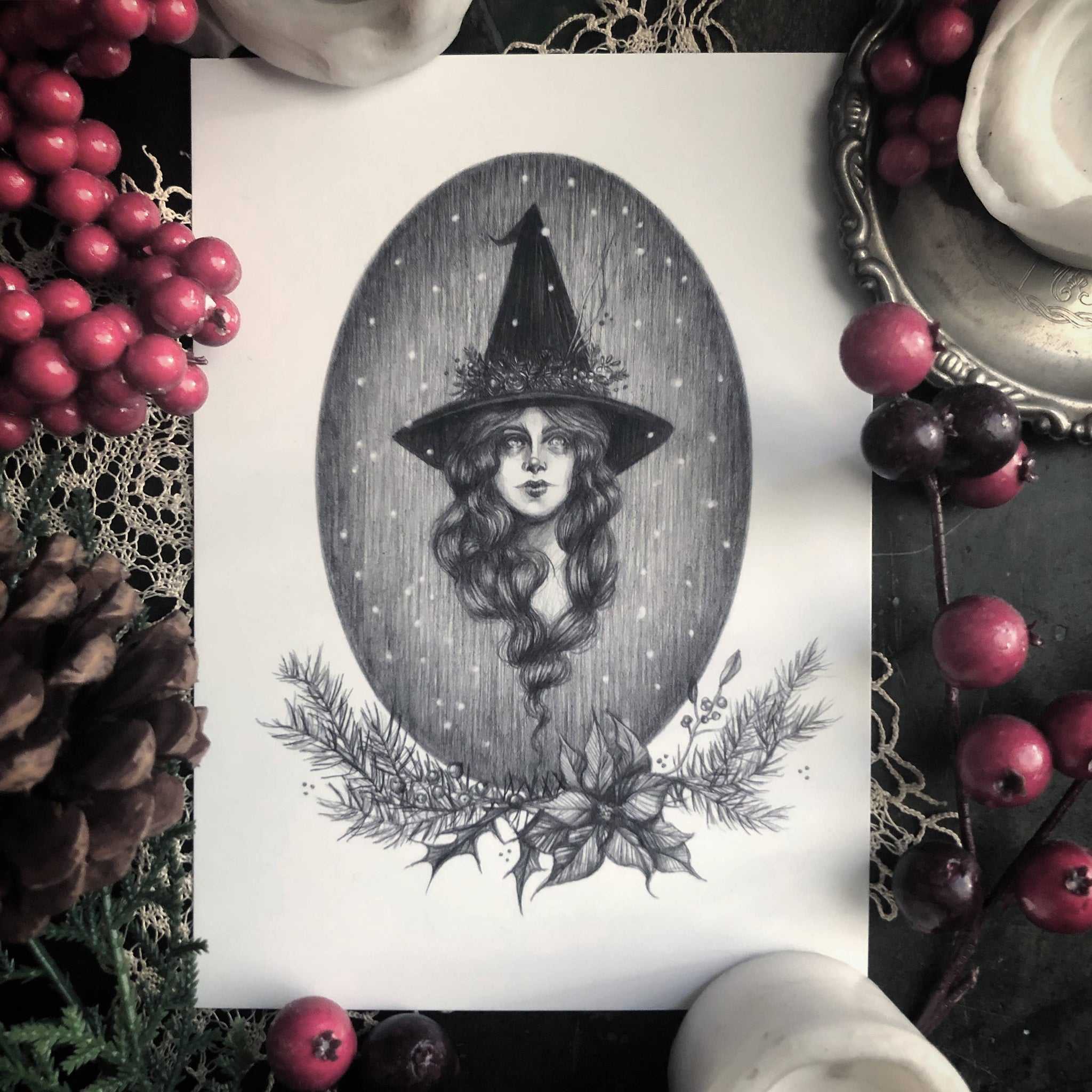 Yule Witch Art Print by Caitlin McCarthy