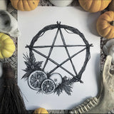 Fall Wreath Art Print by Caitlin McCarthy