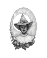 Strawberry Moon Witch Art Print by Caitlin McCarthy