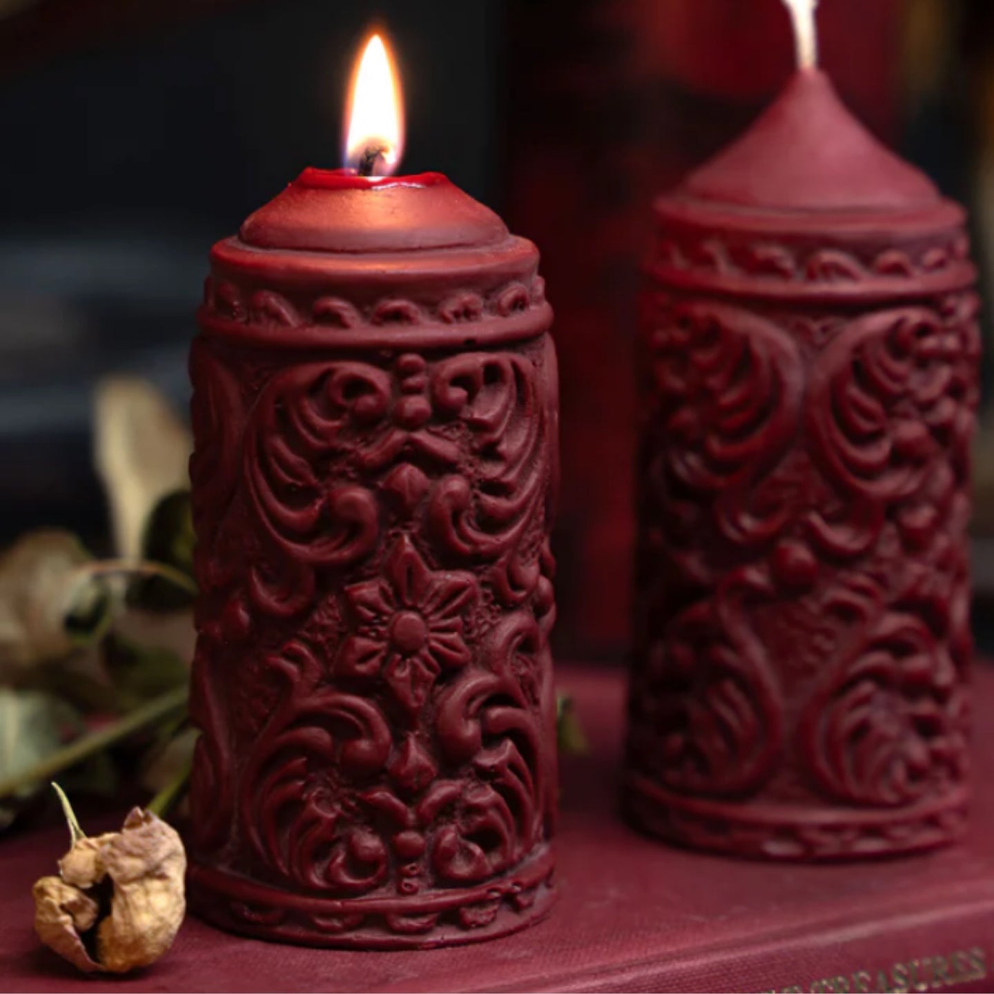 Victorian Pillar Candle by The Blackened Teeth