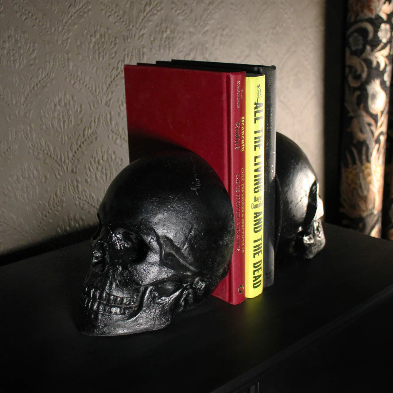 Life Size Human Skull Bookends by The Blackened Teeth