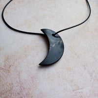 Shungite Crystal Crescent Moon Necklace