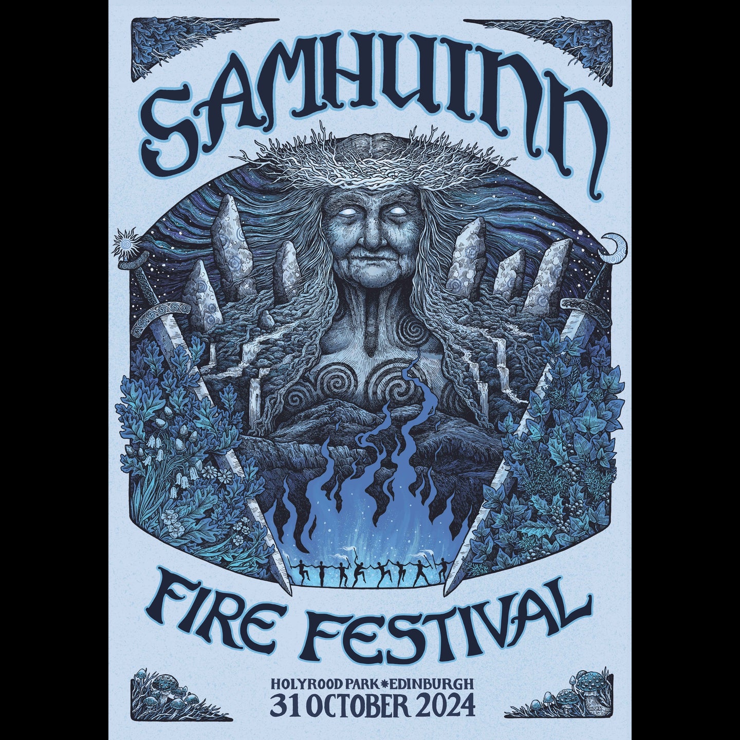 Samhuinn Fire Festival Art Print by Hester Aspland