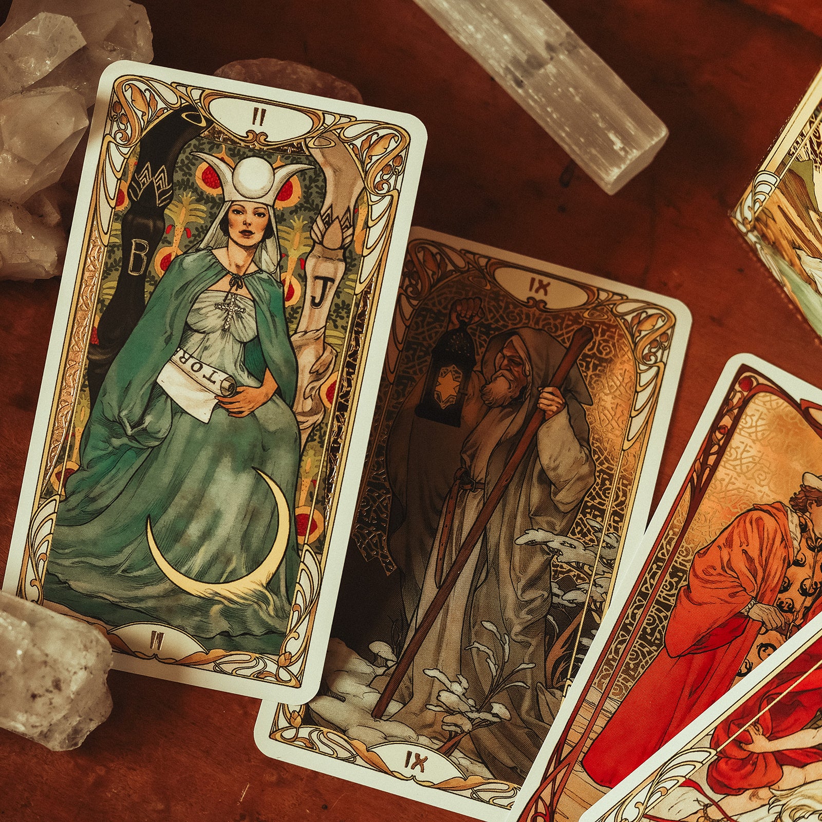Golden Art Nouveau Tarot – Black Moon Botanica Edinburgh UK