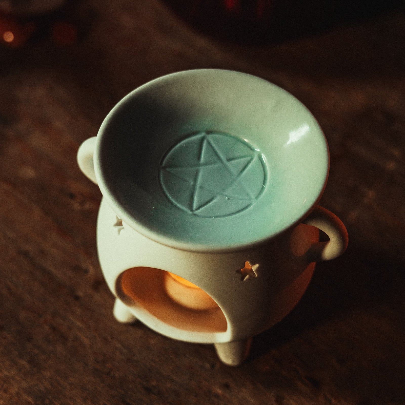 Pentagram Cauldron Burner - White