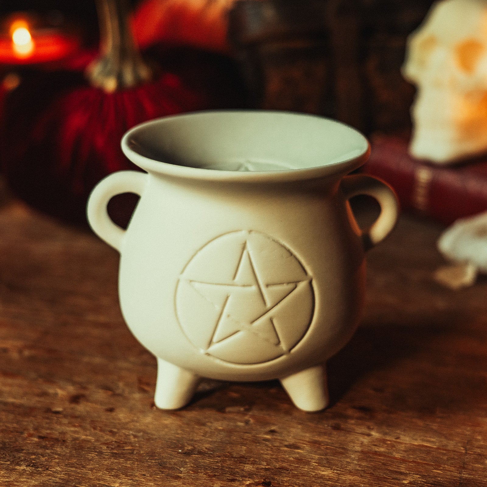 Pentagram Cauldron Burner - White