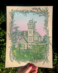 Practical Magic House Linocut Print