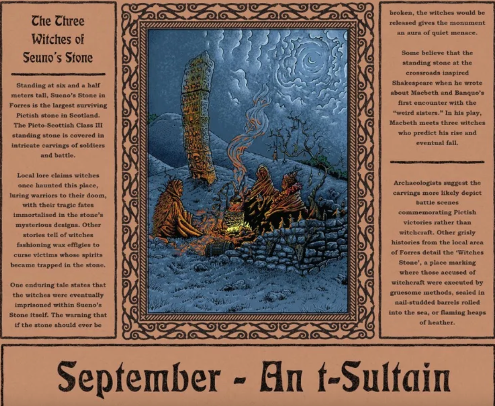 Illustrated Pagan Calendar of Scottish Myths and Legends