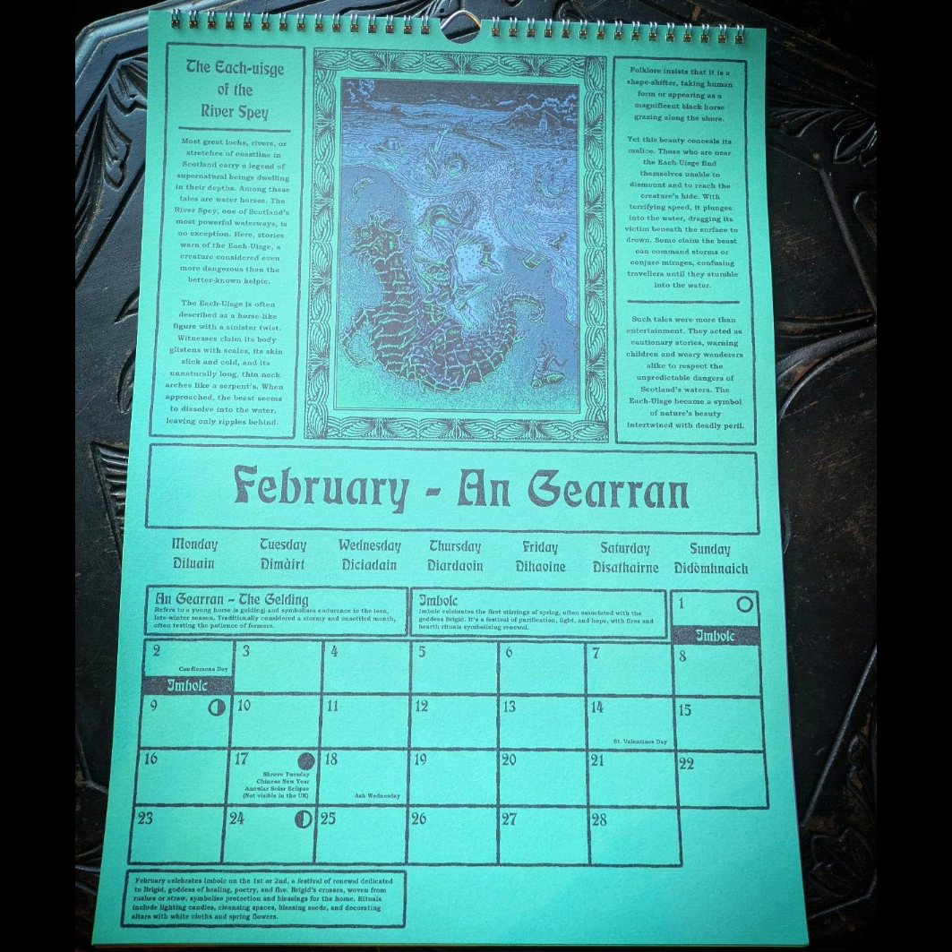 Illustrated Pagan Calendar of Scottish Myths and Legends