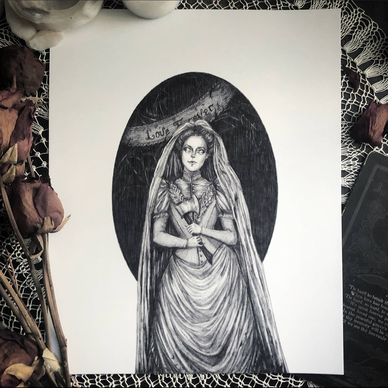 Black Widow Bride Art Print by Caitlin McCarthy