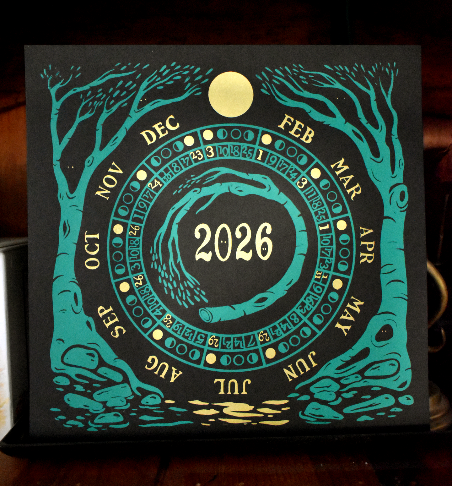 2026 Moon Calendar Print