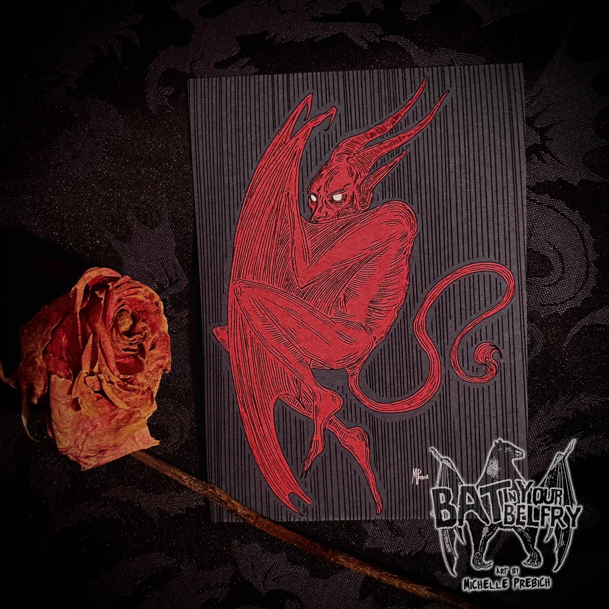 Shy Demon Art Print by Bat In Your Belfry