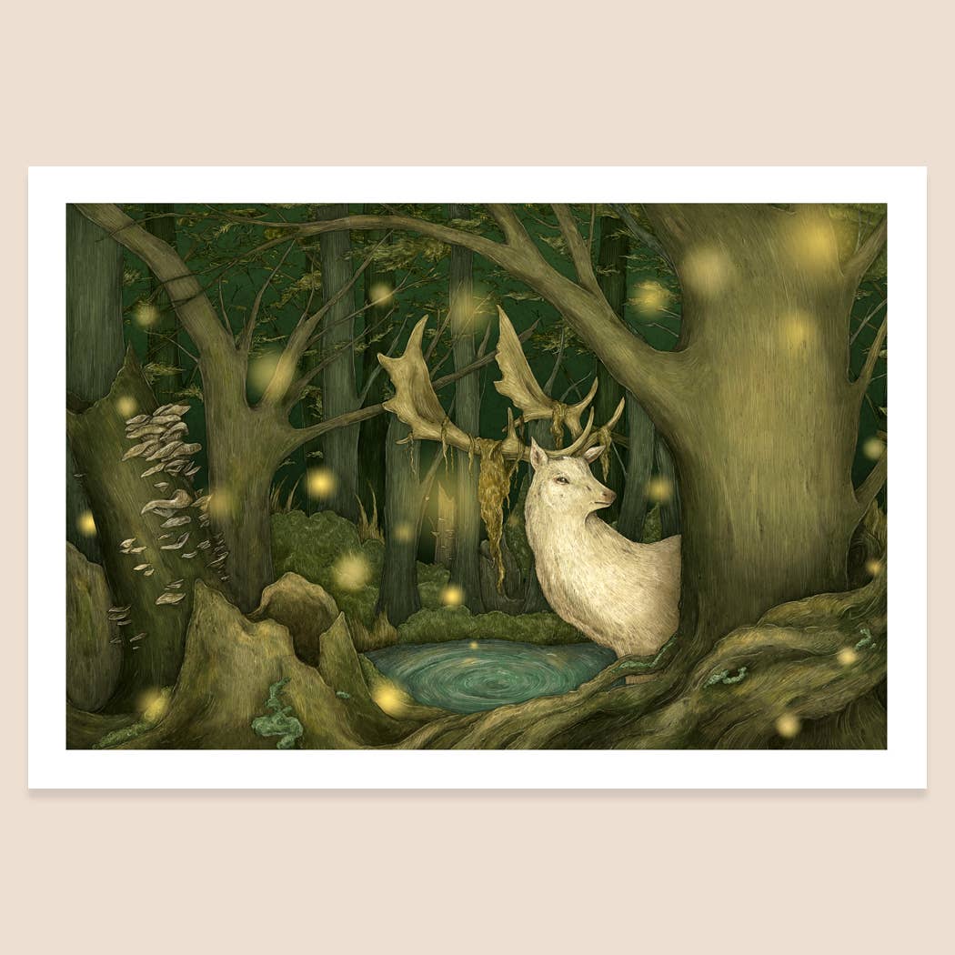 White Hart Art Print by Jessica Roux