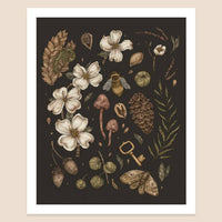Nature Walks Dark Art Print by Jessica Roux