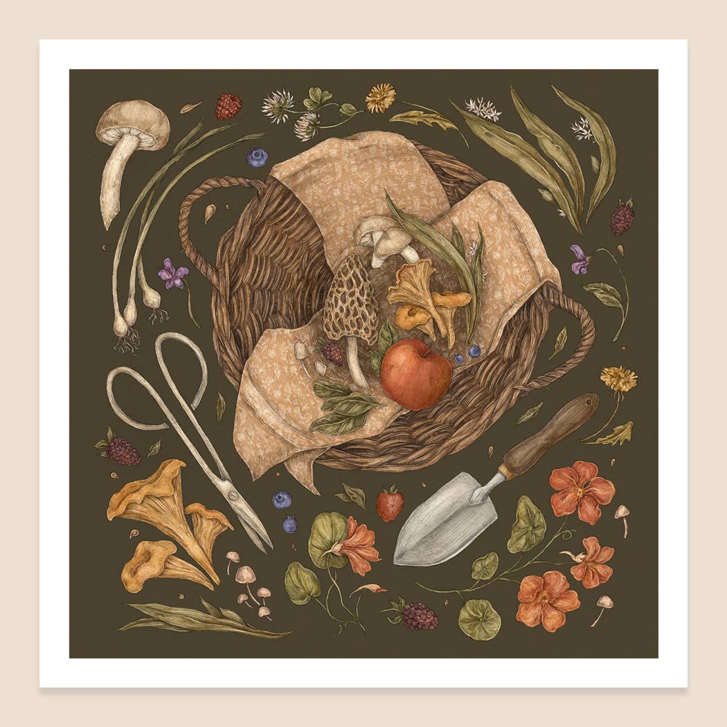 Fall Foraging Art Print by Jessica Roux