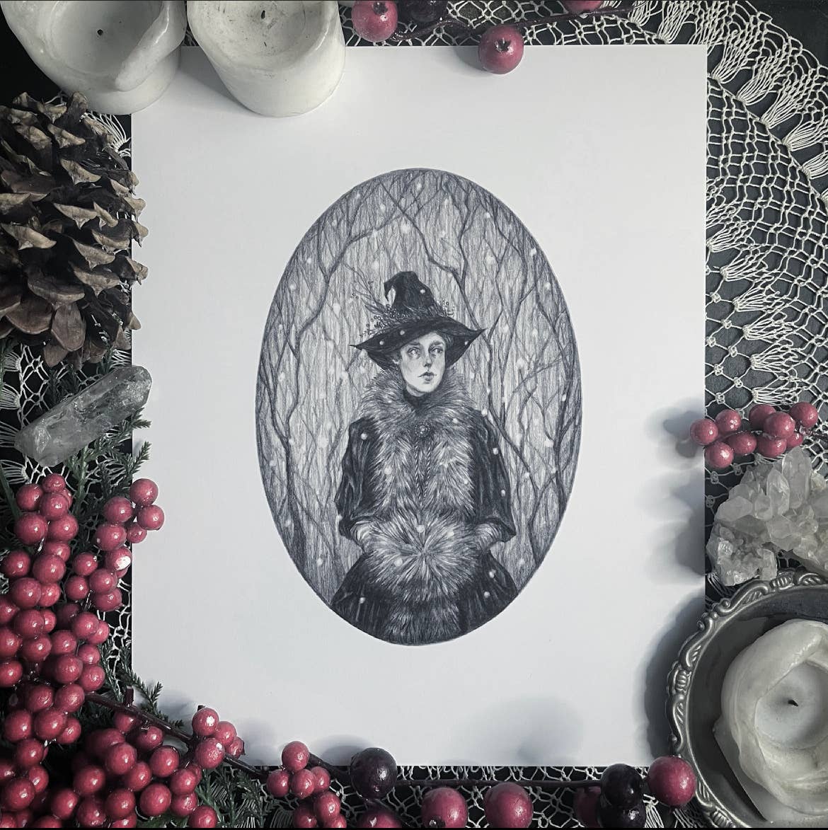 Winter Witch Art Print by Caitlin McCarthy
