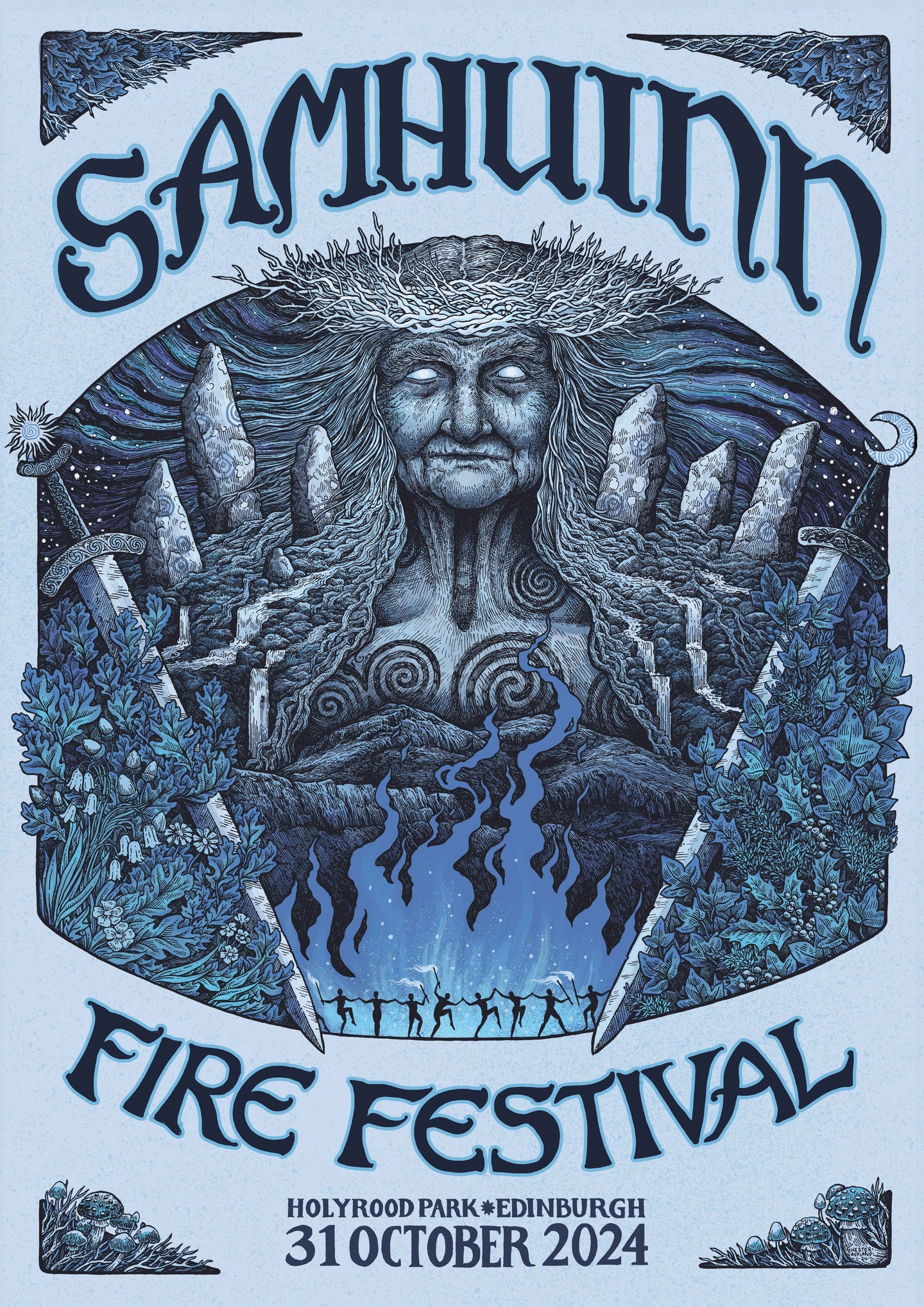 Samhuinn Fire Festival Art Print by Hester Aspland