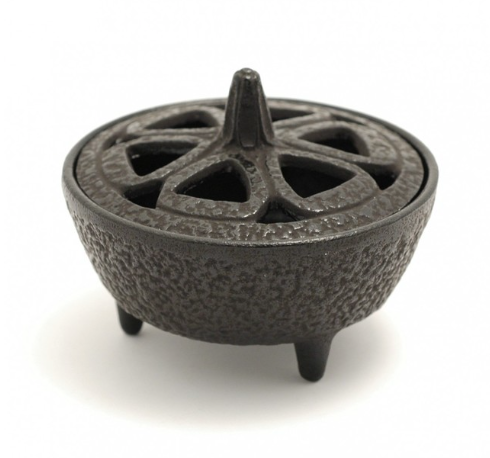 Black Cast Iron Incense Burner