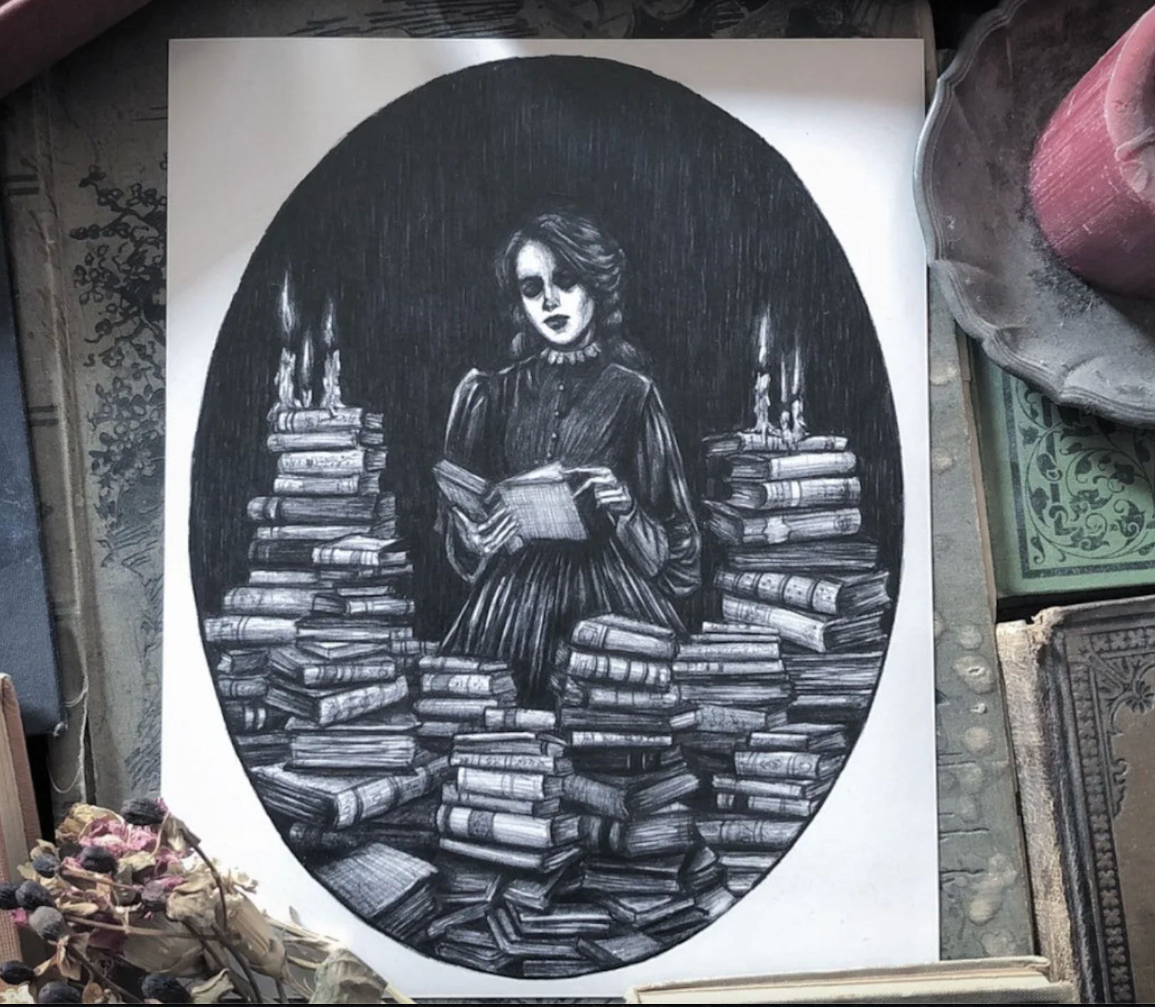 Bury Me In Books Art Print by Caitlin McCarthy