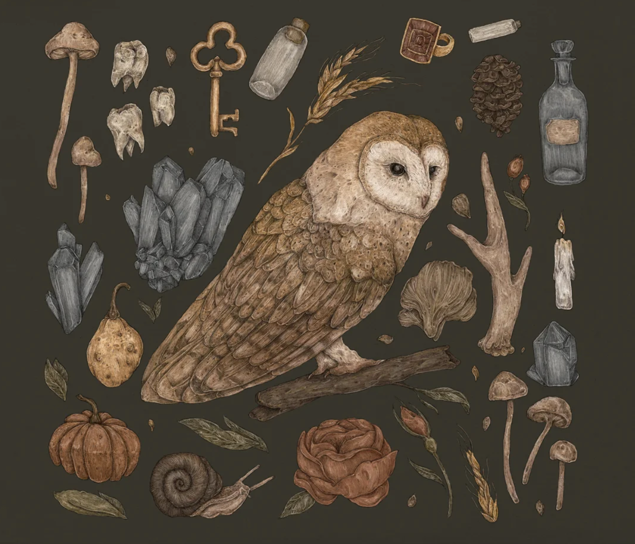 Harvest Owl Art Print by Jessica Roux
